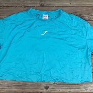 Gymshark Sol Lift Crop Tee- blue small
